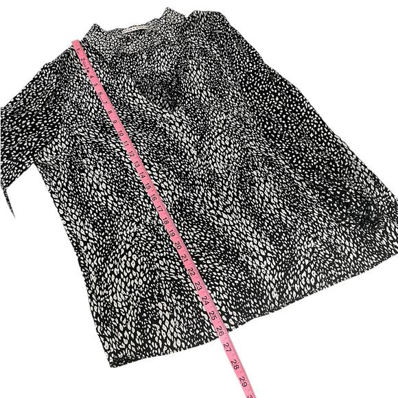 Alice + Olivia Willa Cutout Blouson Sleeve Top Modern Black and White Size Large - Picture 13 of 16